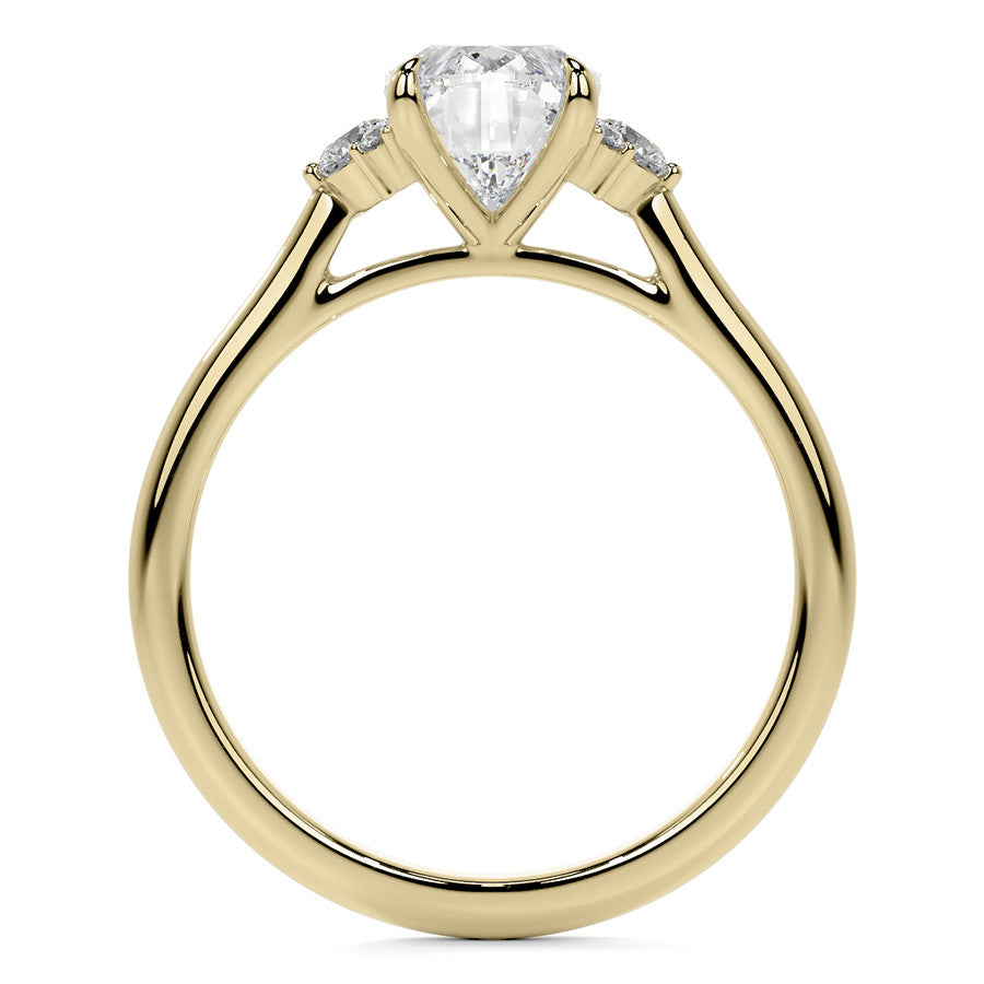 Oval Moissanite Engagement Ring with Graduated Accents