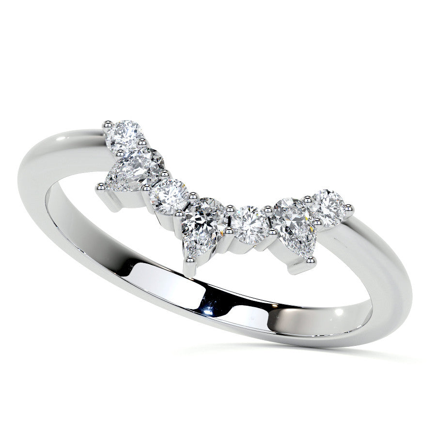 Oval Moissanite Engagement Ring with Graduated Accents