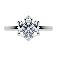 Round Accented Tulip Moissanite Engagement Ring