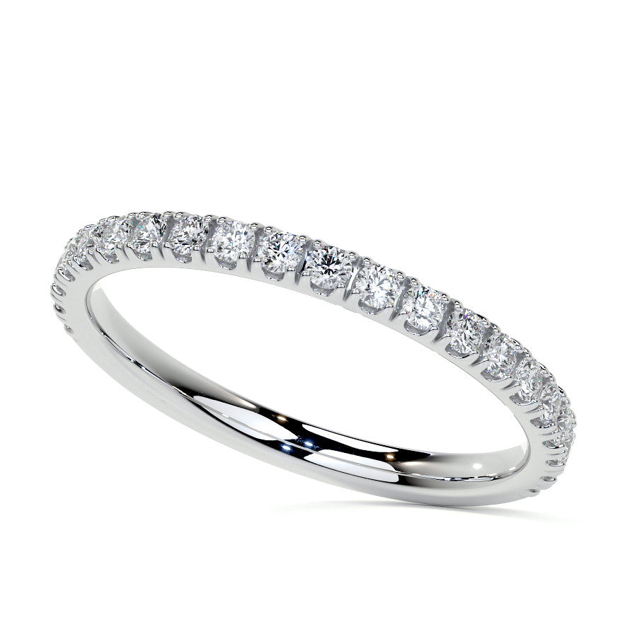 Round Accented Tulip Moissanite Engagement Ring