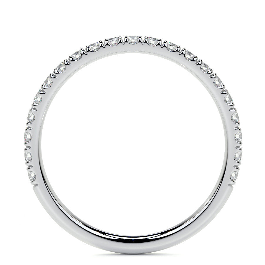 Round Accented Tulip Moissanite Engagement Ring