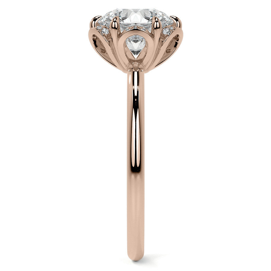 Round Petite Tulip Halo Moissanite Engagement Ring