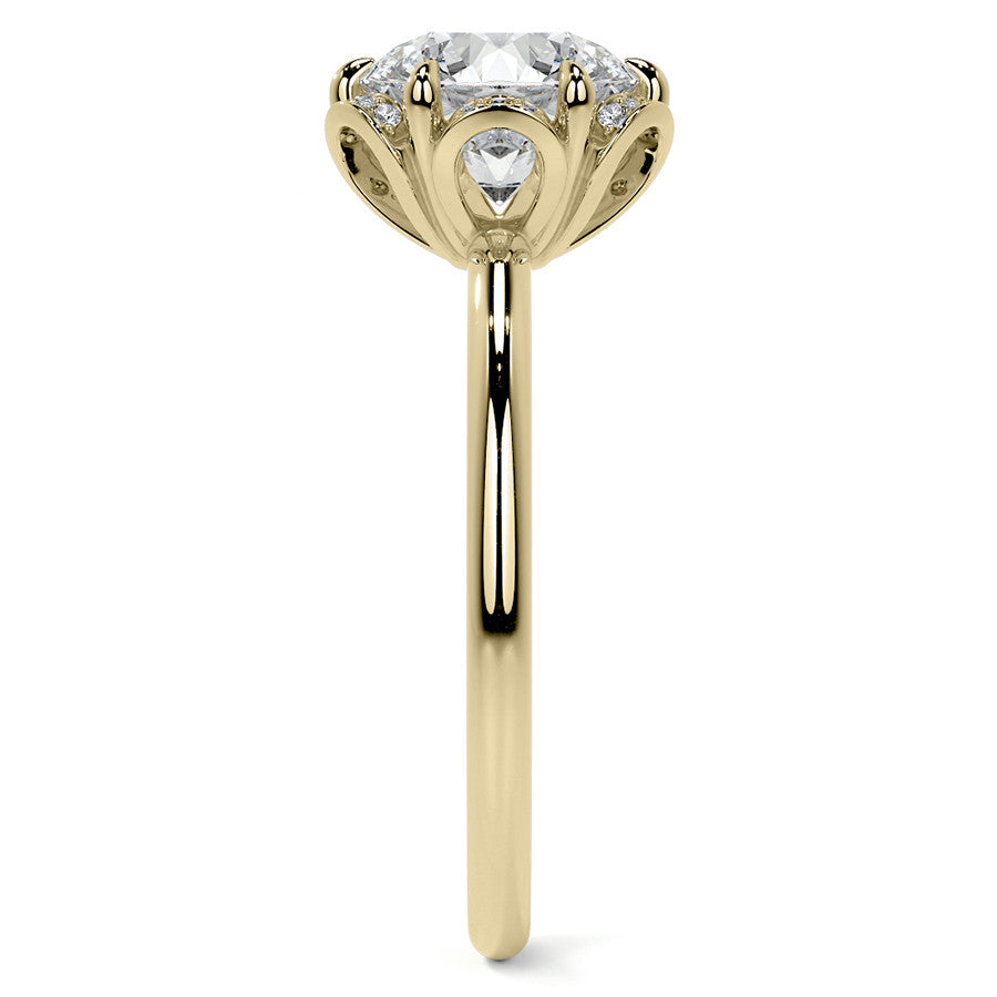 Round Petite Tulip Halo Moissanite Engagement Ring