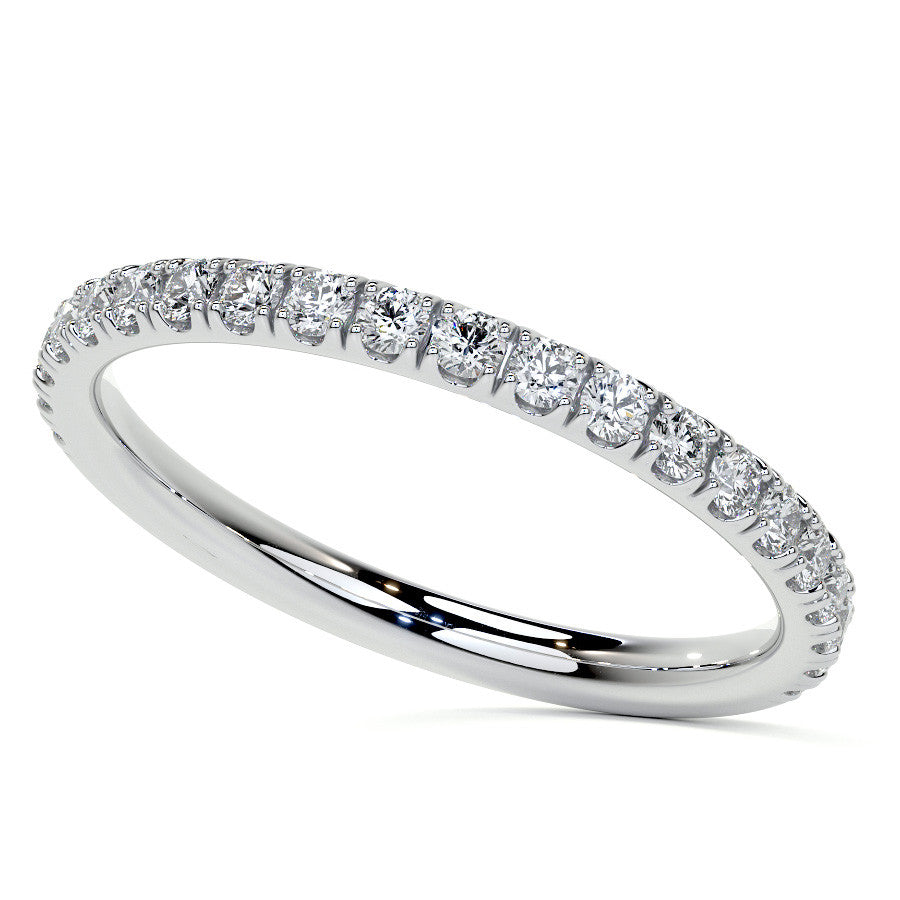 Geometric Halo Round Brilliant Moissanite Cathedral Engagement Ring