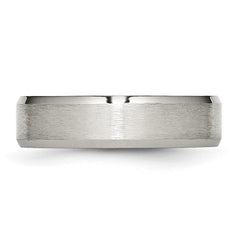 Titanium Brushed and Polished 6mm Beveled Edge Band