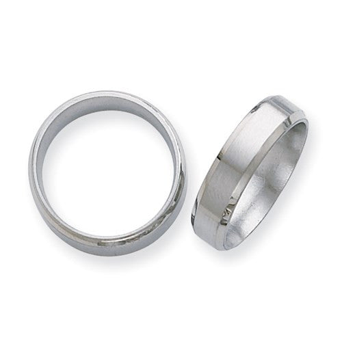 Titanium Brushed and Polished 6mm Beveled Edge Band