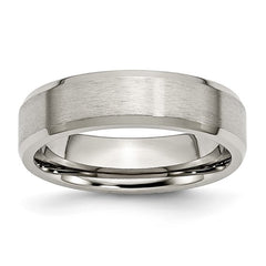 Titanium Brushed and Polished 6mm Beveled Edge Band
