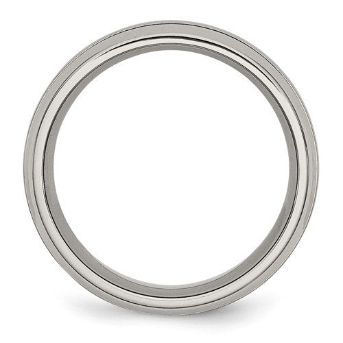 Titanium Brushed and Polished 8mm Grooved Band