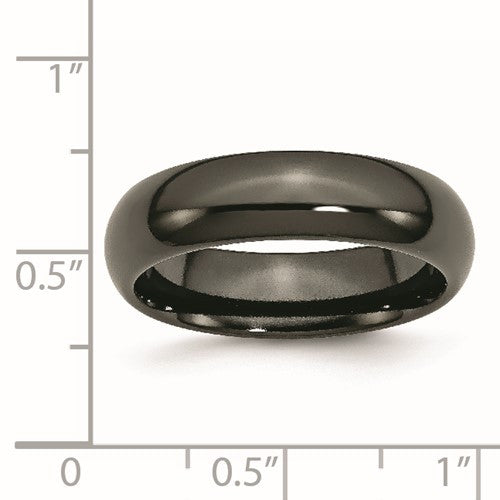 Titanium Black Ti Polished 6mm Band