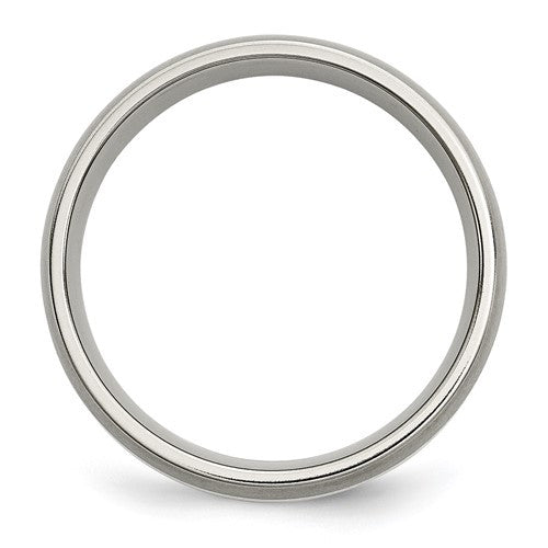 Titanium Brushed with Sterling Silver Inlay 6mm Band