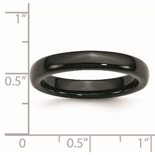 Ceramic Black 4mm Polished Band