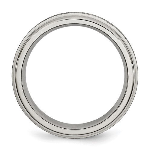 Titanium Brushed and Polished 6mm Grooved Edge Band