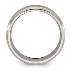 Titanium Brushed and Polished 6mm Beveled Edge Band