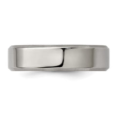 Titanium Brushed and Polished 6mm Beveled Edge Band