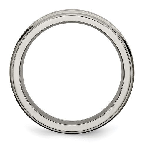 Titanium Satin and Polished 6mm Grooved Edge Band