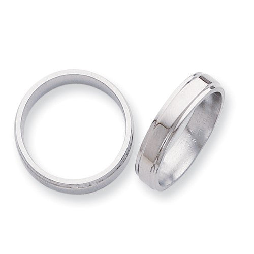 Titanium Polished 5mm Ridged Edge Band