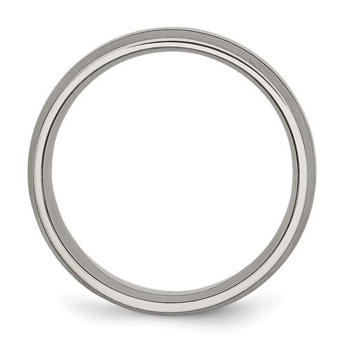 Titanium Brushed and Polished 8mm Grooved Band