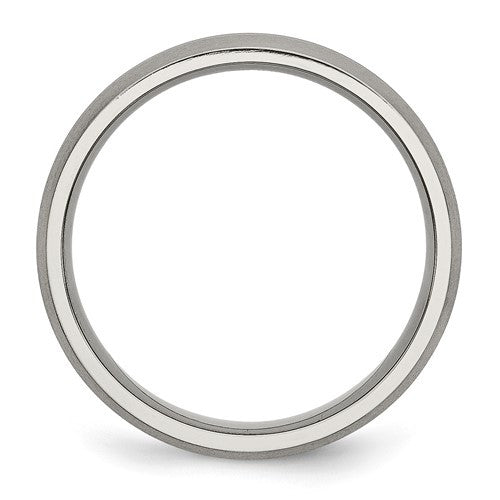 Titanium Brushed and Polished 6mm Grooved Band