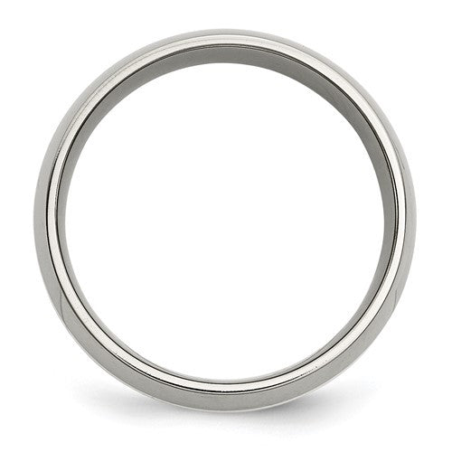 Titanium Polished with Sterling Silver Inlay 8mm Band