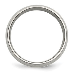 Titanium Polished with Sterling Silver Inlay 8mm Band
