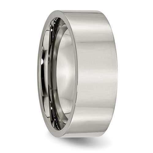 Titanium Polished 8mm Flat Band