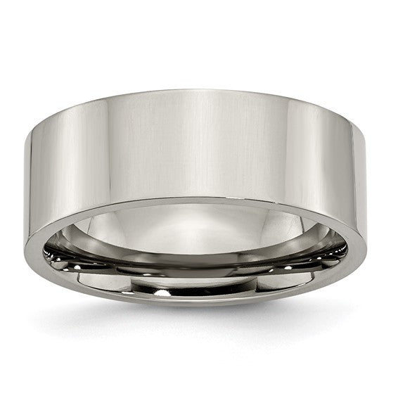Titanium Polished 8mm Flat Band