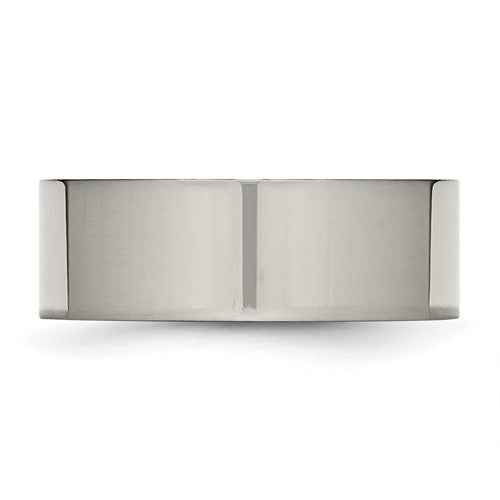 Titanium Polished 8mm Flat Band