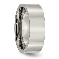 Titanium Polished 8mm Flat Band