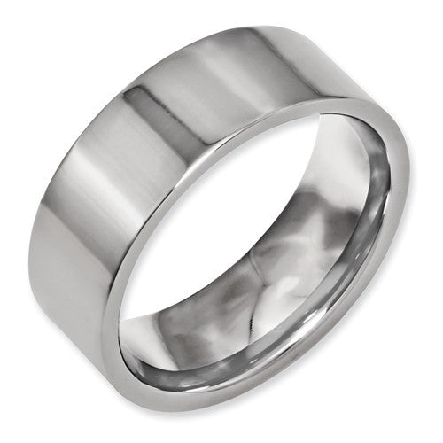 Titanium Polished 8mm Flat Band