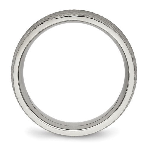 Titanium Polished and Textured 8mm Band