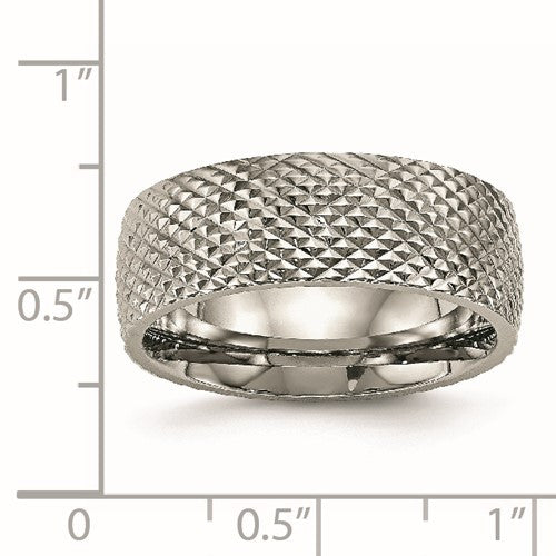 Titanium Polished and Textured 8mm Band