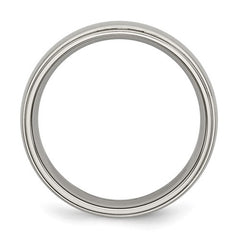 Titanium Polished 6mm Ridged Edge Band