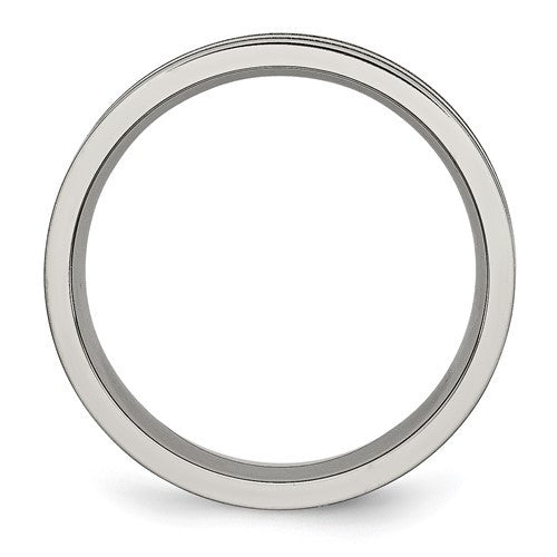 Titanium Brushed and Polished 6mm Grooved Band