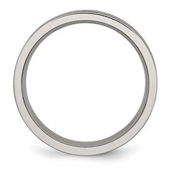 Titanium Brushed and Polished 6mm Grooved Band