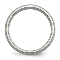 Titanium Brushed with Sterling Silver Inlay 8mm Band