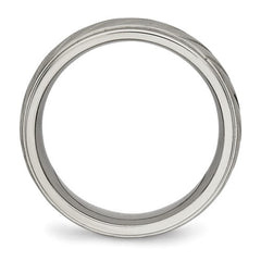 Titanium Brushed and Polished 7mm Grooved Band