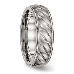 Titanium Brushed and Polished 7mm Grooved Band