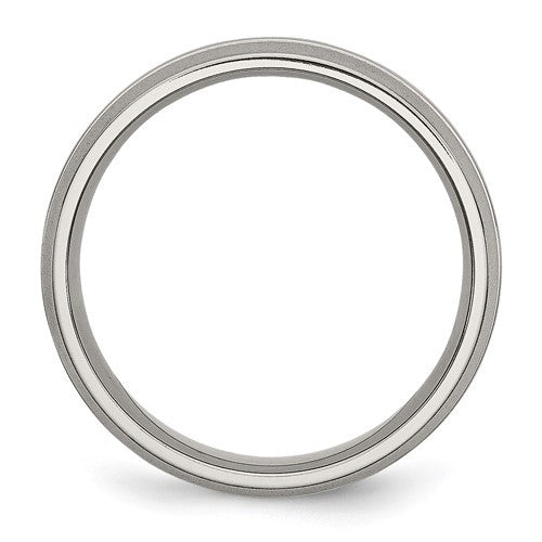 Titanium Brushed and Polished 6mm Grooved Band
