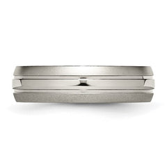Titanium Brushed and Polished 6mm Grooved Band