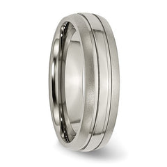 Titanium Brushed and Polished 6mm Grooved Band