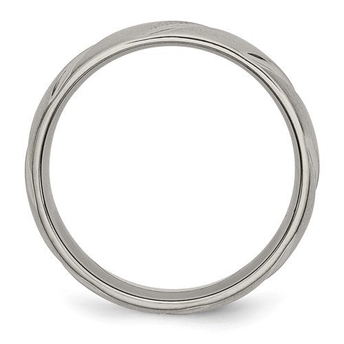 Titanium Satin 6mm Swirl Design Band