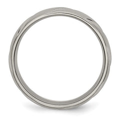 Titanium Satin 6mm Swirl Design Band