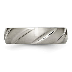 Titanium Satin 6mm Swirl Design Band
