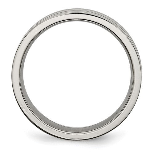 Titanium Brushed Center 6mm Grooved Band
