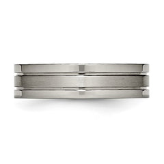 Titanium Brushed Center 6mm Grooved Band