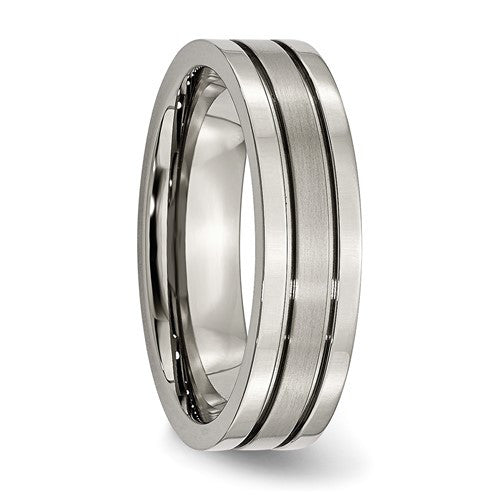 Titanium Brushed Center 6mm Grooved Band