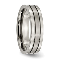 Titanium Brushed Center 6mm Grooved Band