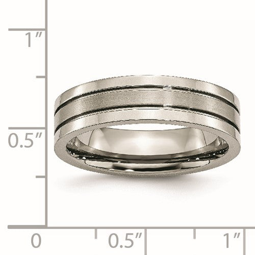 Titanium Brushed Center 6mm Grooved Band