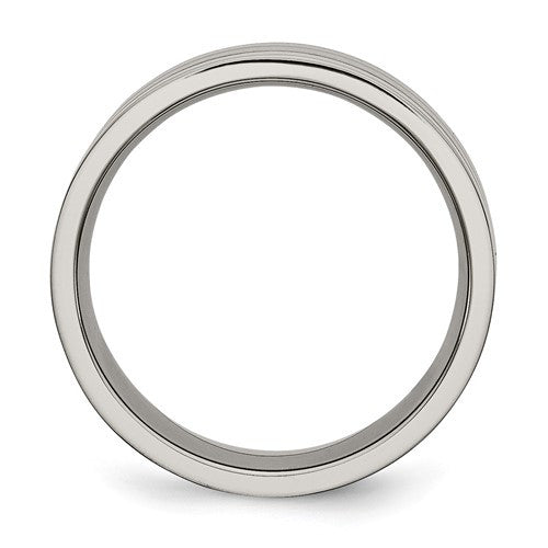 Titanium Brushed Center 8mm Grooved Band