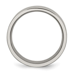 Titanium Brushed Center 8mm Grooved Band